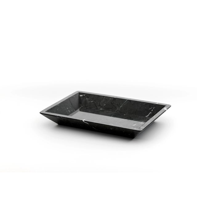 Gold White Carrara Marble Tray or Plate For Sale - Image 8 of 9