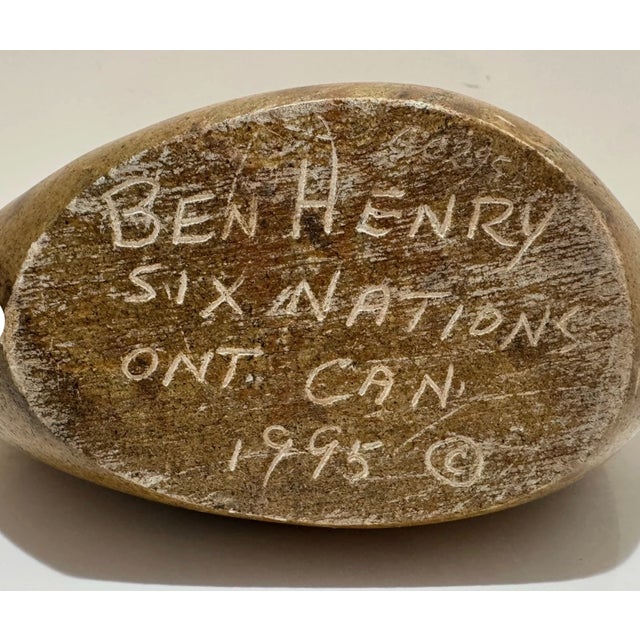 Stone Ben Henry Sioux Nation Stone Sculpture – Eagle Form – Signed & Dated 1995 For Sale - Image 7 of 7