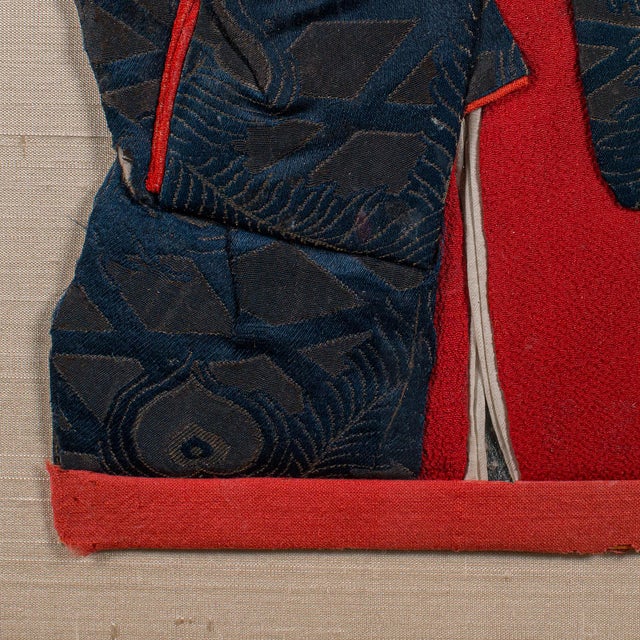 Red Vintage Geisha Portrait, Japanese Textile Relief Costume Picture, Art Deco, 1940 For Sale - Image 8 of 10