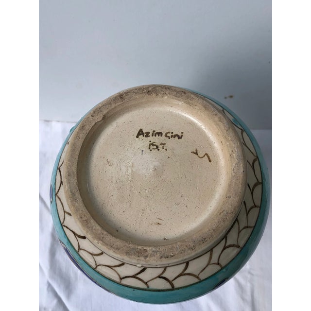 1970s Turkish Blue Sailboat Pottery Jug or Vase For Sale In New York - Image 6 of 7