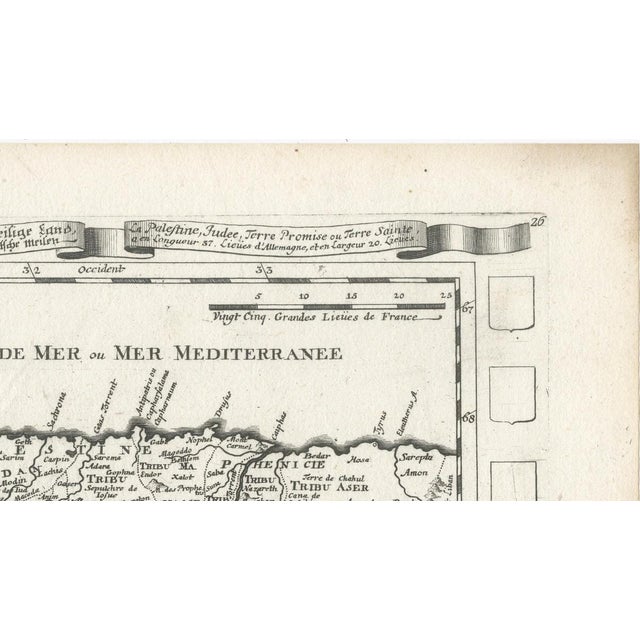 Antique Map of Palestine and Jerusalem by Elias Baeck, 1700s For Sale - Image 9 of 11