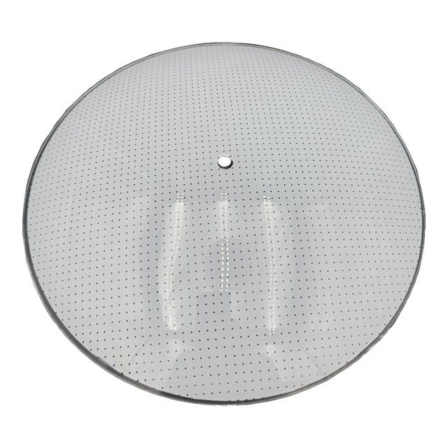 Vintage Round Frosted Glass Ceiling Light Cover Mid Century 15" Nos For Sale