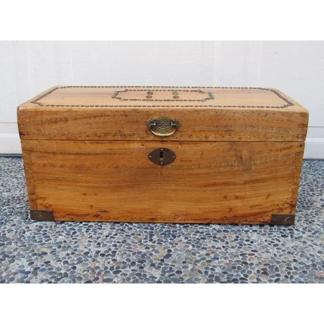 Chinese Late 19th Century Small Scale Camphor Wood Trunk For Sale - Image 3 of 12