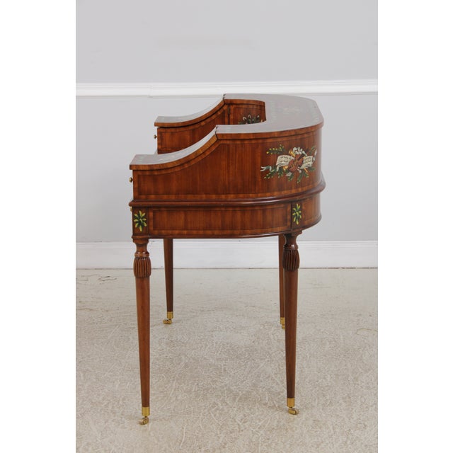 Maitland - Smith Maitland Smith Adams Style Paint Decorated Mahogany Carlton House Desk For Sale - Image 4 of 18