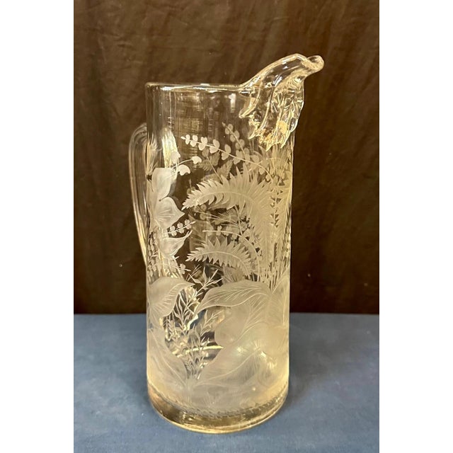 Late 19th Century Late 19th Century Continental Etched Glass Pitcher For Sale - Image 5 of 11