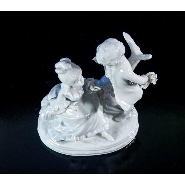 Ceramic Porcelain Young Couple Sculpture from Capodimonte For Sale - Image 7 of 16