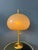 Large Vintage Space Age Brass and Acrylic Glass Mushroom Table Lamp For Sale - Image 5 of 13