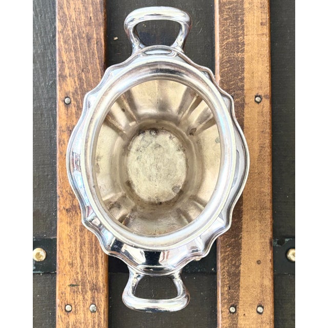 Metal Vintage R. Wallace Silver Pedestal Cachepot Bowl - Emerson Hotel 0721 For Sale - Image 7 of 8
