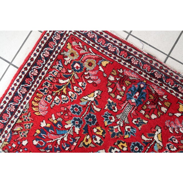1950s, Handmade Vintage Oriental Sarouk Rug 3.3' X 4.7' For Sale - Image 10 of 10