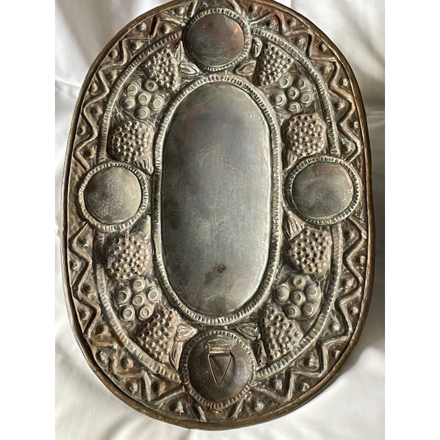 Early American 19th Century Hammered Brass Double Arm Wall Sconces - Set of 2 For Sale - Image 9 of 12