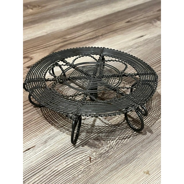 Unique antique French metal wire cooling rack, trivet. Can be used as trivet, baker's rack or plant stand.