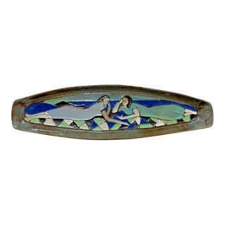 1960s Harris Strong Studio Pottery Platter Signed Ceramic Wall Art For Sale