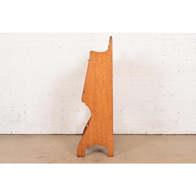 Stickley Brothers Style Antique Mission Oak Arts & Crafts Drop Front Secretary Desk, Circa 1900 For Sale - Image 13 of 15