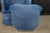 Mid 20th Century Tufted Blue Upholstered Library Club Lounge Chair & Ottoman For Sale - Image 9 of 18