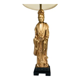 Frederick Cooper Hollywood Regency Chinoiserie Gilded Figure Lamp For Sale