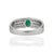 Contemporary Classic Oval Emerald Diamond Statement Band Ring in Sterling Silver, Size 7 For Sale - Image 3 of 13