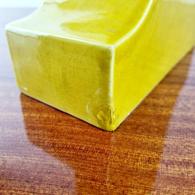 Mid-Century Modern Ceramic Vase in Mustard Color by Antonio Zen, 1970s For Sale - Image 10 of 11