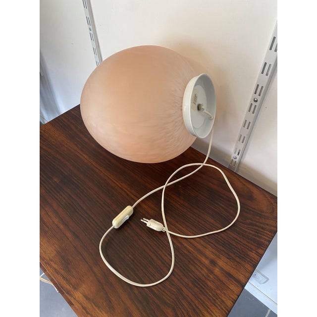 Vintage Egg-Shaped Pink Vianne Glass Lamp, 1970s For Sale - Image 12 of 17