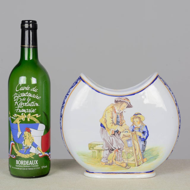 French Quimper Porquier Beau Faience Vase For Sale - Image 9 of 10