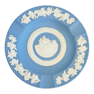 Vintage Blue English Wedgwood Jasperware Ashtray or Trinket Dish