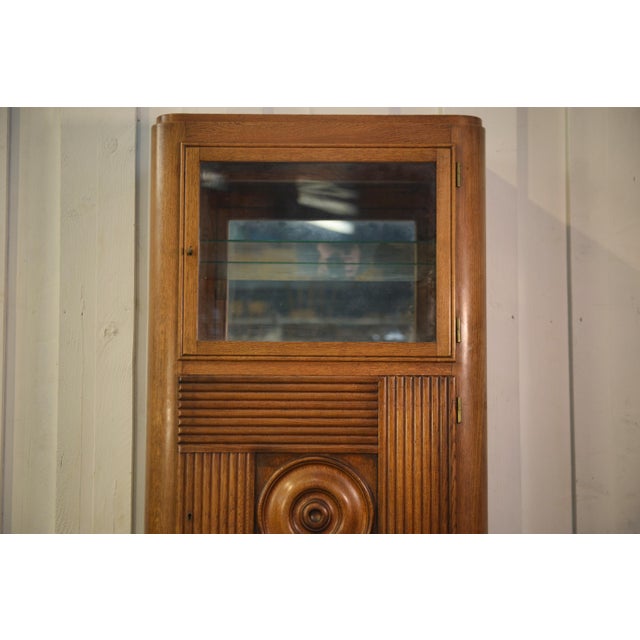 Vintage Oak Display Cabinet by Charles Dudouyt, 1950s For Sale - Image 3 of 14