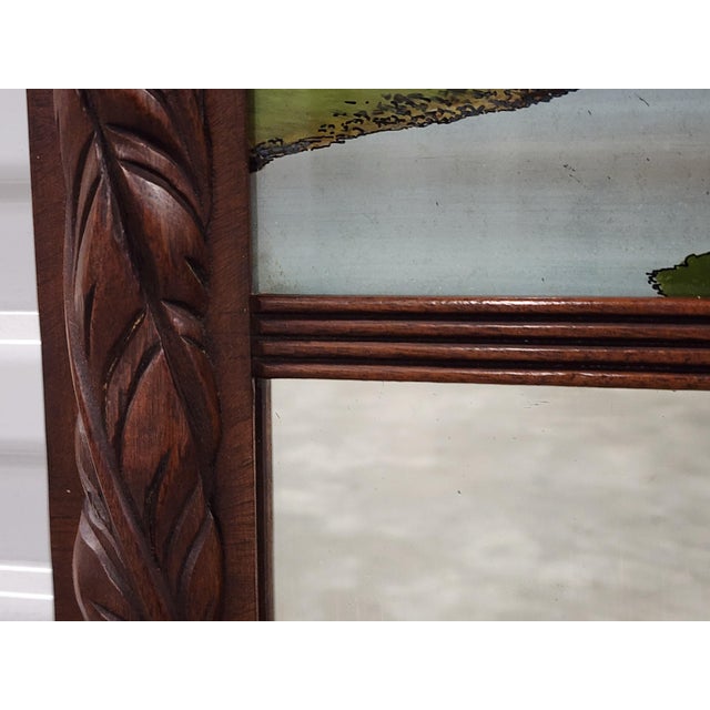 Antique Early 19th Century Federal Style Reverse Painted Trumeau Mirror For Sale - Image 11 of 12