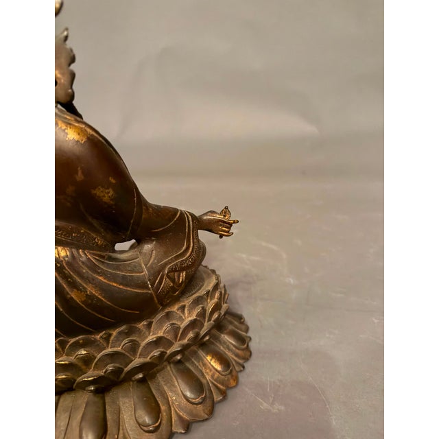 Bronze Buddha Statue, Circa 1920s For Sale - Image 9 of 15