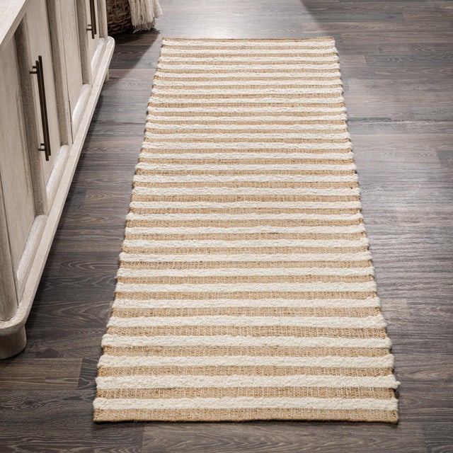 Textile Ventura Stripe Natural Ivory Rug - 2.6 X 8 For Sale - Image 7 of 7