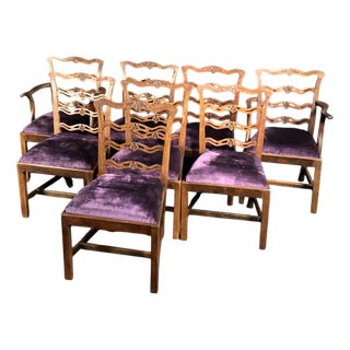 Georgian Mahogany Ladderback Chairs, 1790, Set of 8 For Sale