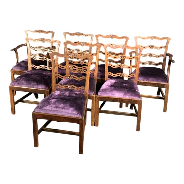 Georgian Mahogany Ladderback Chairs, 1790, Set of 8 For Sale