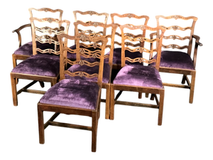 Georgian Mahogany Ladderback Chairs, 1790, Set of 8