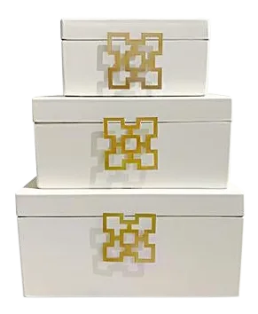 White 3 Pieces a Set Jewelry Box