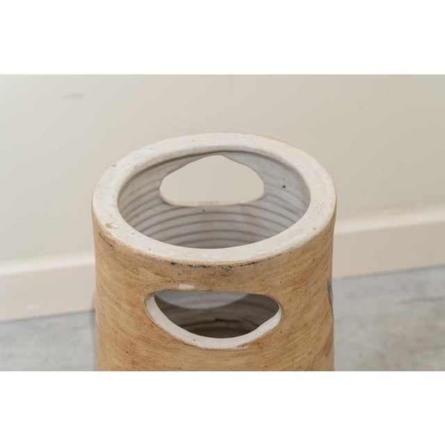 Boho Chic French Ceramic Umbrella Stand, 1960s For Sale - Image 3 of 9