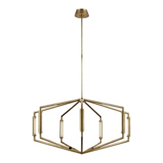 Chandelier in Antique-Burnished Brass For Sale