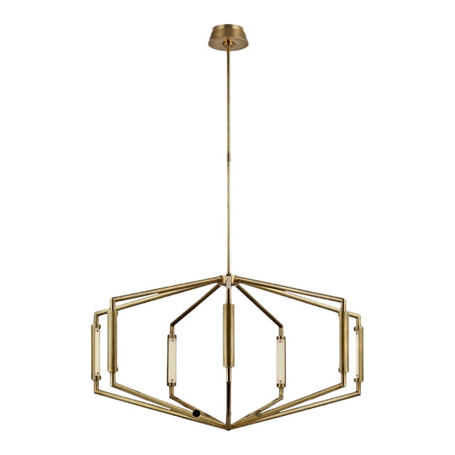Chandelier in Antique-Burnished Brass For Sale
