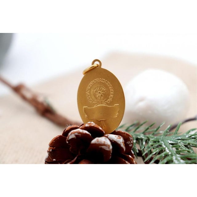 19.2k Gold Our Lady of the Immaculate Conception Pendant For Sale - Image 5 of 6