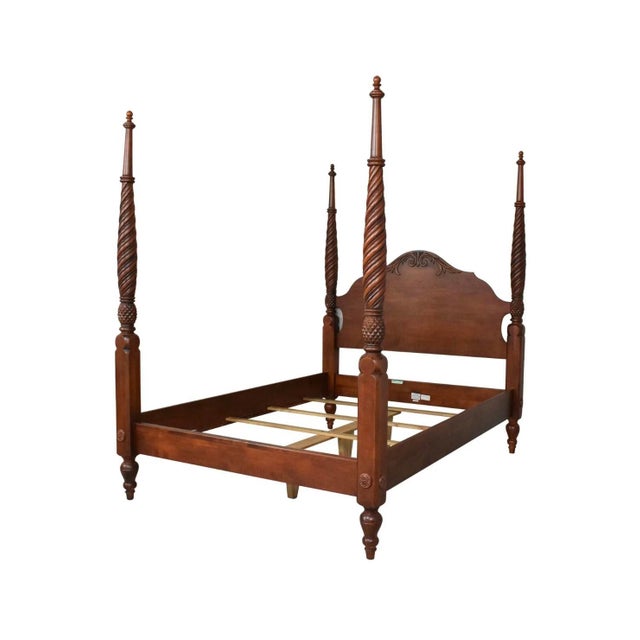 Ethan Allen British Classics Queen Montego Bed in Cinnabar Finish For Sale - Image 9 of 9