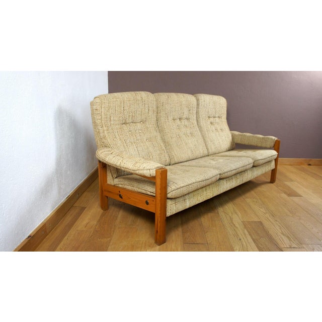 Vintage Scandinavian Sofa in Pine, 1970s For Sale - Image 3 of 8