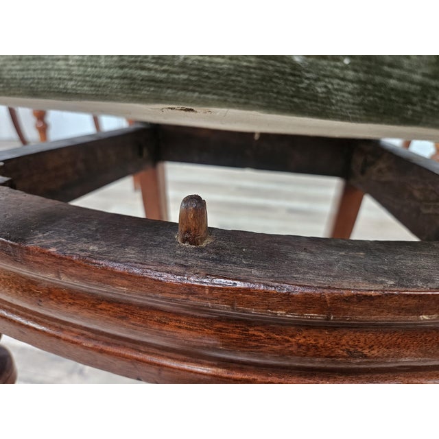 Late 19th Century Wood Chairs with Fabric Seats, Set of 4 For Sale - Image 14 of 18