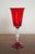 Italian Ruby Red Murano Art Glass Chalice With Gold Aventurine Stem 1970s For Sale - Image 4 of 9