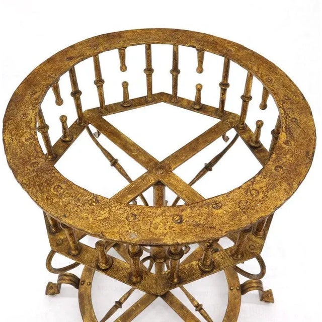 Large Italian Wrought Iron Gold Gilt Planter For Sale - Image 4 of 13