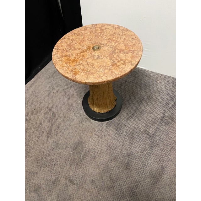 1950s 1950s Mid Century Modern Italian Tassel Side or Martini Table With Marble Top For Sale - Image 5 of 5