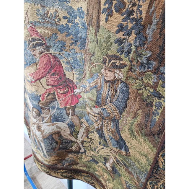 Tapestry with Hunting Motif in the style of Aubusson from JP Paris, 1970s For Sale - Image 4 of 18