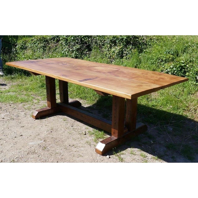 English Rustic Elm Barn Table, 1920s For Sale - Image 6 of 12