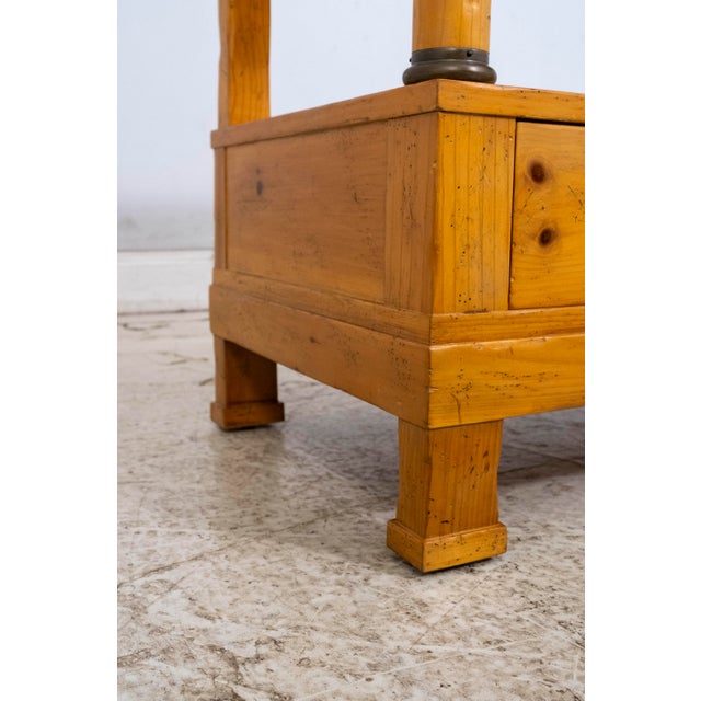 Baker Milling Road Tavertine Top Pine Nightstand For Sale - Image 13 of 15