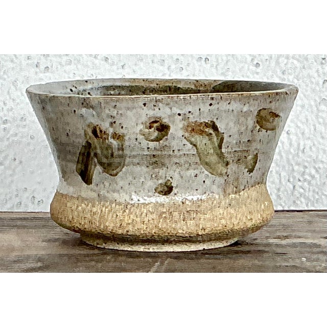 Dove Gray Vintage Original Studio Pottery Bowl For Sale - Image 8 of 12
