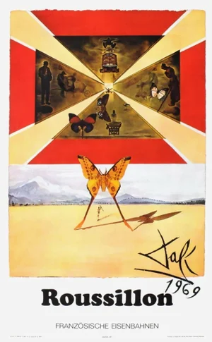 1969 Salvador Dali SNCF Roussillon Poster