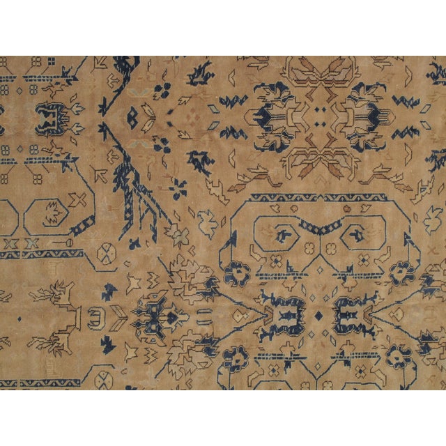 Antique Indo-Mahal, Handmade Oriental Rug, Blue, Taupe, Creams All-Over Design For Sale - Image 4 of 17