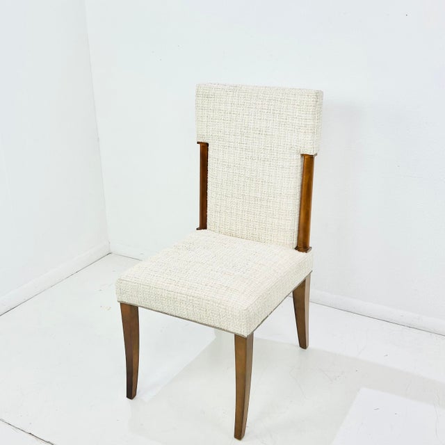 Art Deco Set of 10 Art Deco Dining Chairs Upholstered in Holly Hunt Fabric For Sale - Image 3 of 15