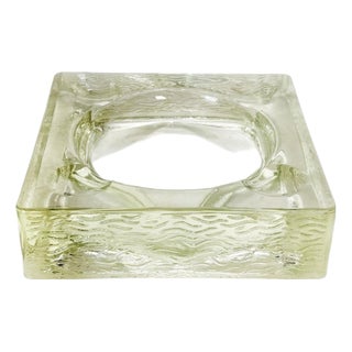 Art Deco Square Ashtray in Saint-Gobain Glass, France, 1940s For Sale